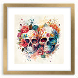 Floral Sugar Skulls Cinco de Mayo Decor - Mexican Party Wall Art