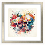 Floral Sugar Skulls Cinco de Mayo Decor - Mexican Party Wall Art