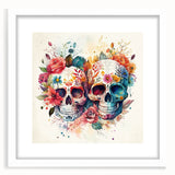 Floral Sugar Skulls Cinco de Mayo Decor - Mexican Party Wall Art