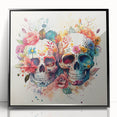 Floral Sugar Skulls Cinco de Mayo Decor - Mexican Party Wall Art