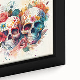 Floral Sugar Skulls Cinco de Mayo Decor - Mexican Party Wall Art