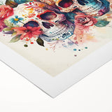 Floral Sugar Skulls Cinco de Mayo Decor - Mexican Party Wall Art
