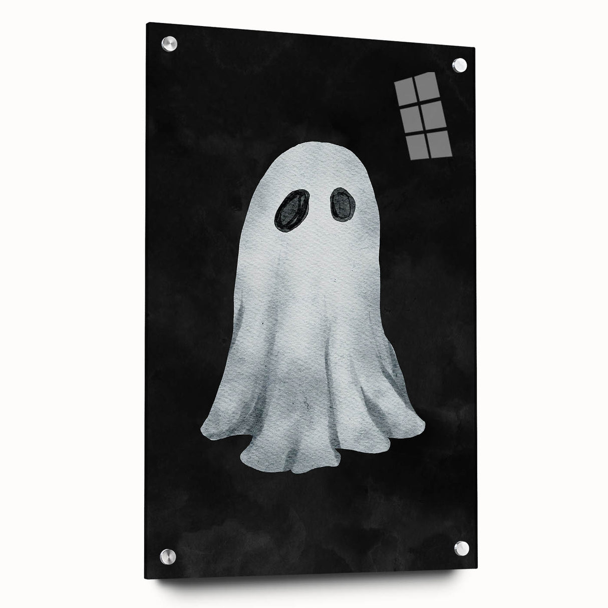 Watercolor Ghost Halloween Canvas Art - Spooky Wall Decoration
