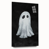 Watercolor Ghost Halloween Canvas Art - Spooky Wall Decoration