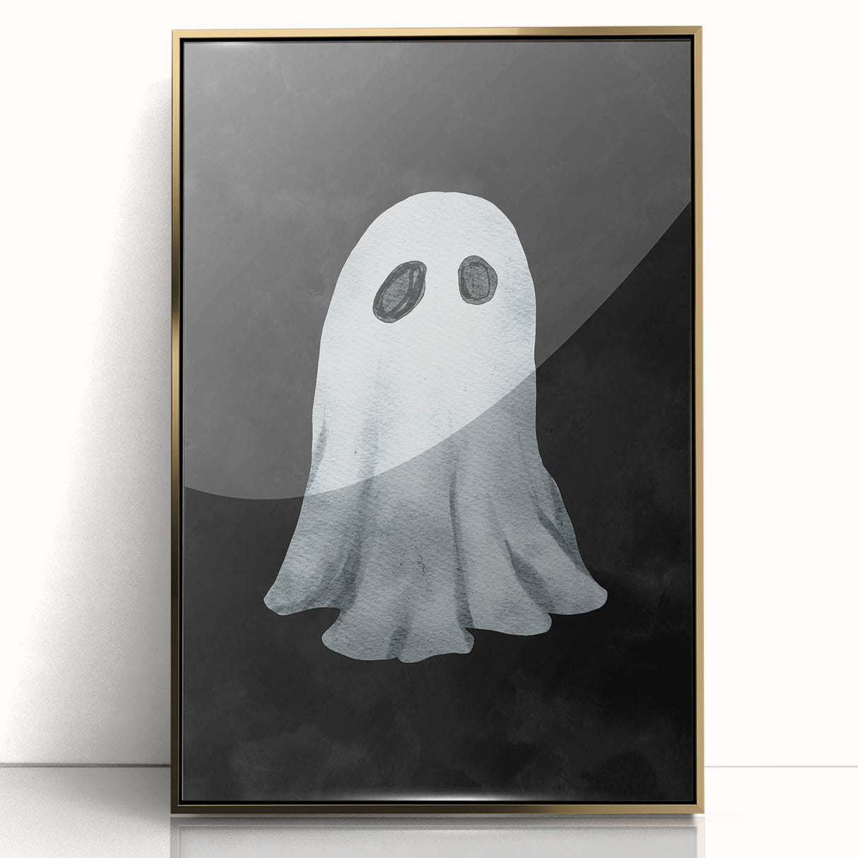 Watercolor Ghost Halloween Canvas Art - Spooky Wall Decoration