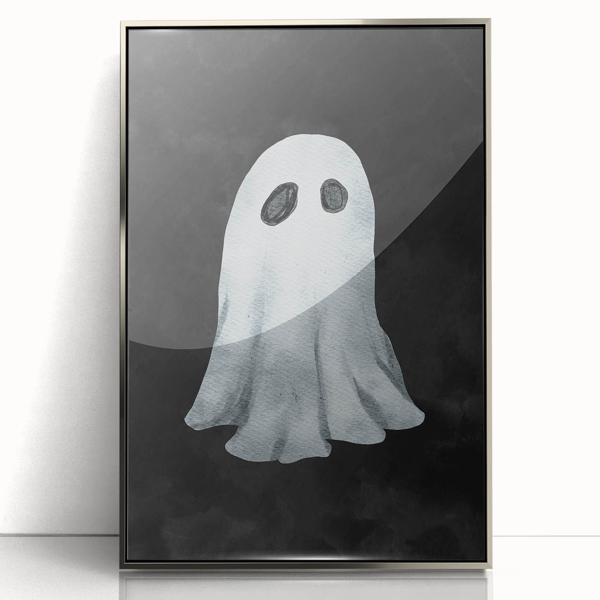 Watercolor Ghost Halloween Canvas Art - Spooky Wall Decoration
