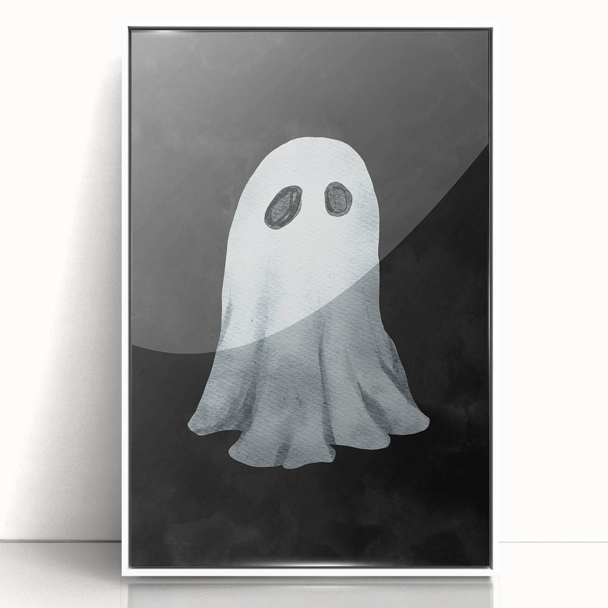 Watercolor Ghost Halloween Canvas Art - Spooky Wall Decoration