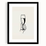 Minimalist Champagne Toast - New Year’s Eve Wall Art Print