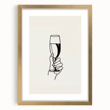 Minimalist Champagne Toast - New Year’s Eve Wall Art Print
