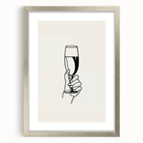 Minimalist Champagne Toast - New Year’s Eve Wall Art Print