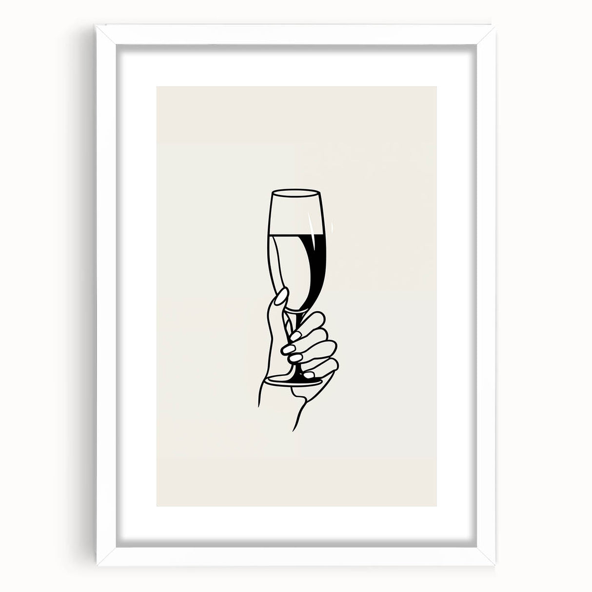 Minimalist Champagne Toast - New Year’s Eve Wall Art Print