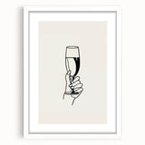 Minimalist Champagne Toast - New Year’s Eve Wall Art Print