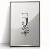 Minimalist Champagne Toast - New Year’s Eve Wall Art Print