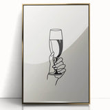 Minimalist Champagne Toast - New Year’s Eve Wall Art Print