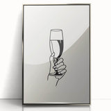 Minimalist Champagne Toast - New Year’s Eve Wall Art Print