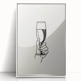 Minimalist Champagne Toast - New Year’s Eve Wall Art Print