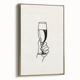 Minimalist Champagne Toast - New Year’s Eve Wall Art Print