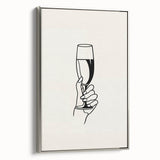 Minimalist Champagne Toast - New Year’s Eve Wall Art Print