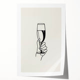 Minimalist Champagne Toast - New Year’s Eve Wall Art Print