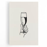 Minimalist Champagne Toast - New Year’s Eve Wall Art Print