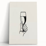 Minimalist Champagne Toast - New Year’s Eve Wall Art Print