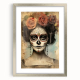 Timeless Sugar Skull Woman – Día de los Muertos Wall Art
