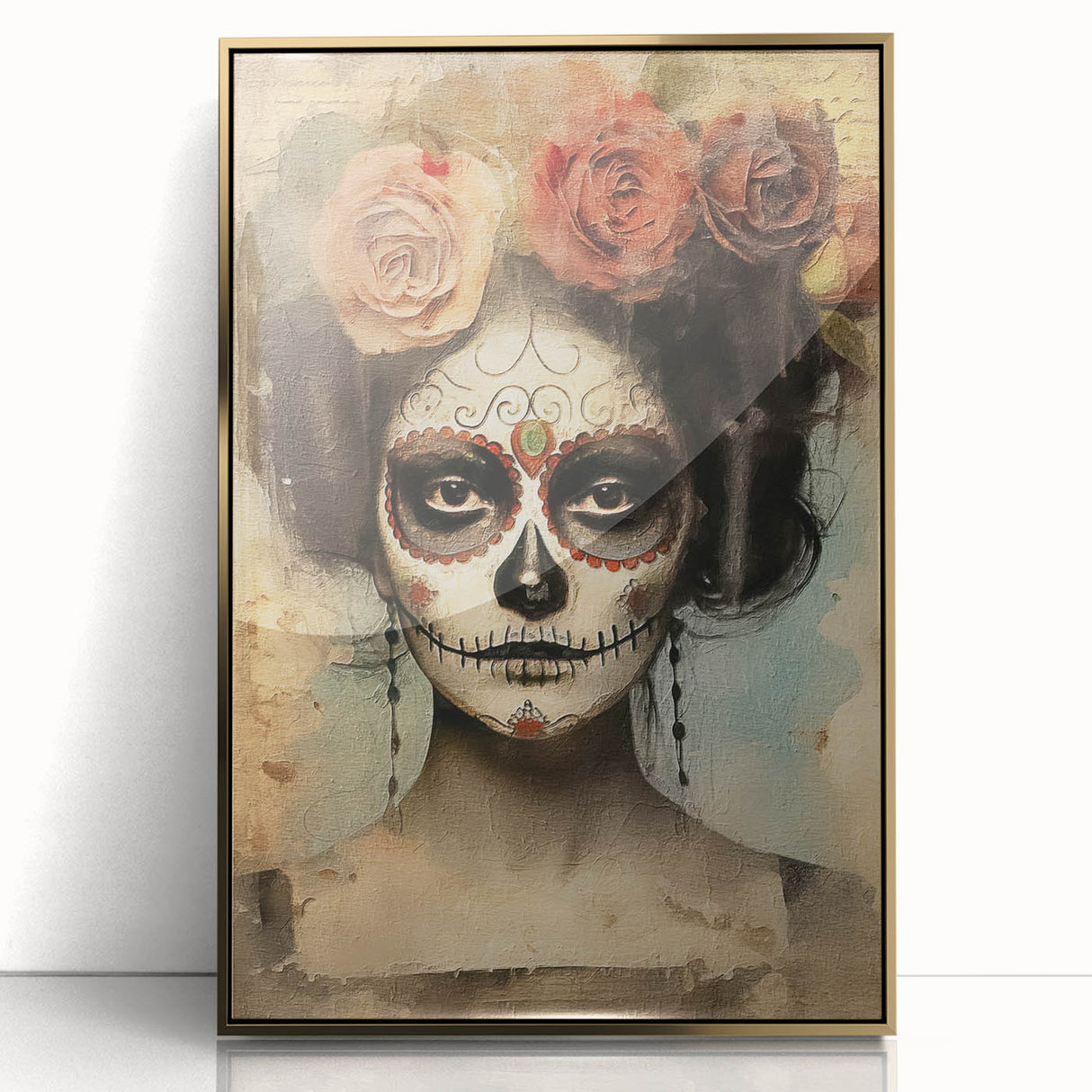 Timeless Sugar Skull Woman – Día de los Muertos Wall Art
