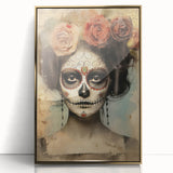 Timeless Sugar Skull Woman – Día de los Muertos Wall Art