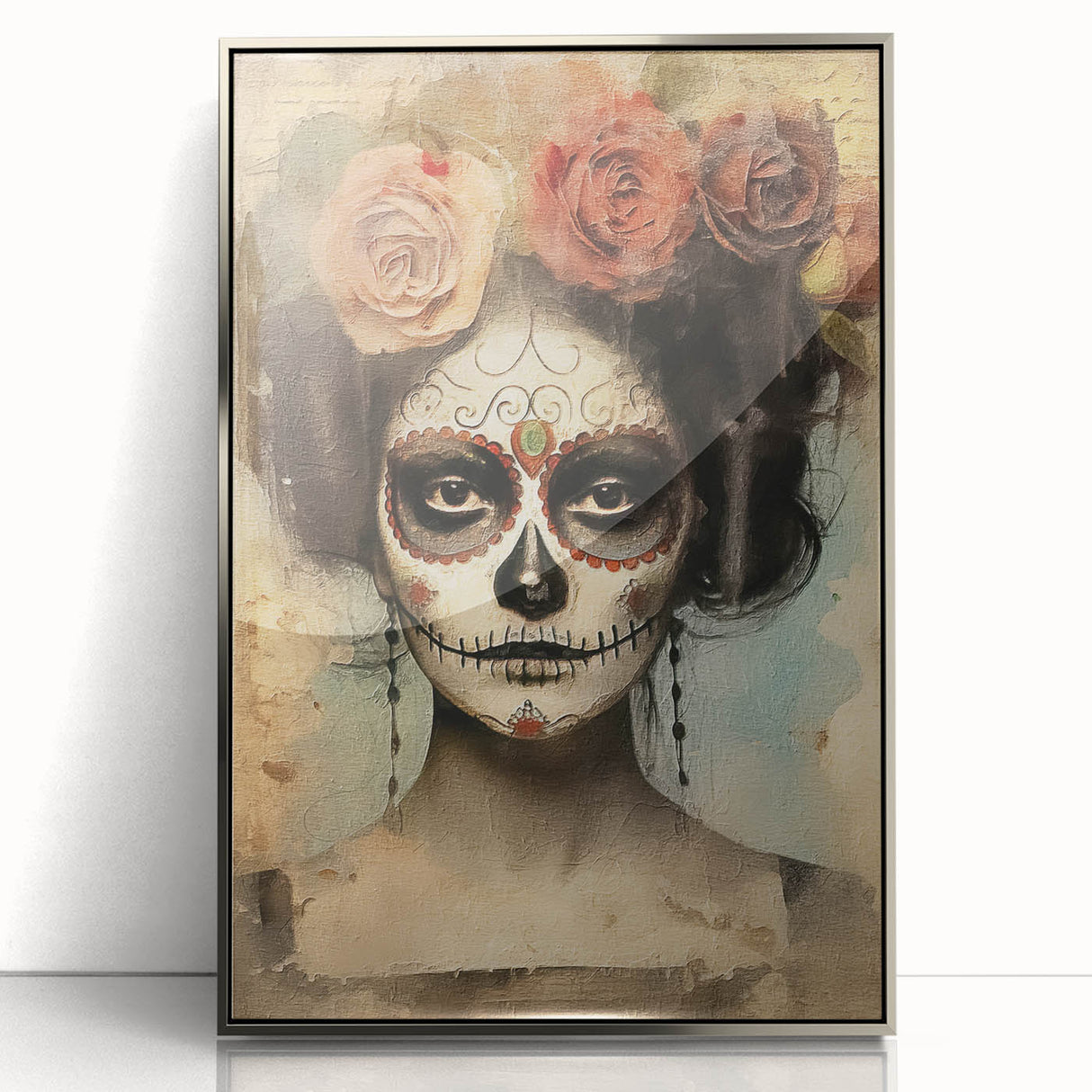 Timeless Sugar Skull Woman – Día de los Muertos Wall Art