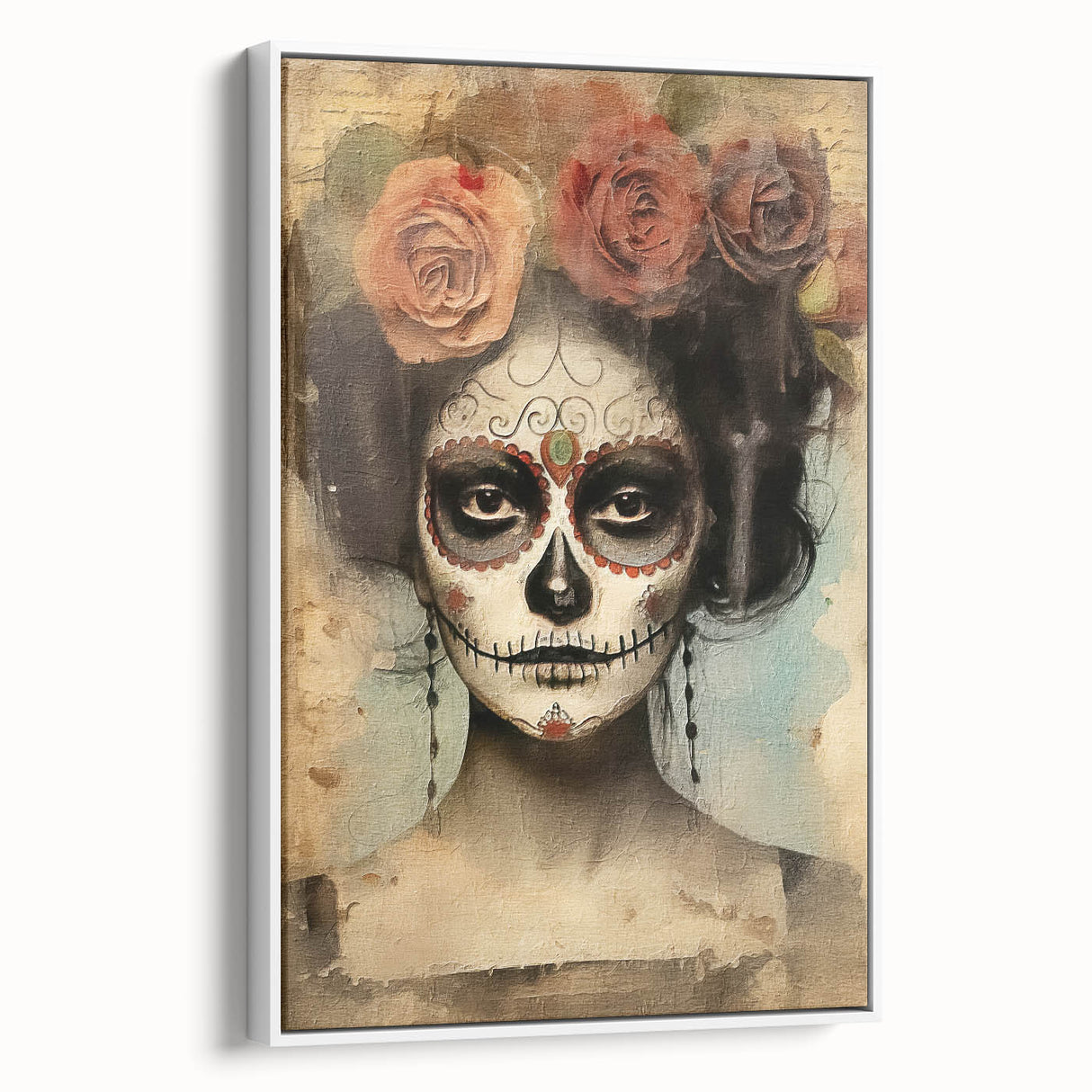 Timeless Sugar Skull Woman – Día de los Muertos Wall Art