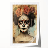 Timeless Sugar Skull Woman – Día de los Muertos Wall Art