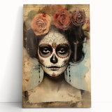 Timeless Sugar Skull Woman – Día de los Muertos Wall Art