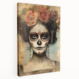 Timeless Sugar Skull Woman – Día de los Muertos Wall Art