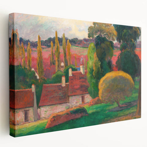 A Farm in Brittany - Colorful Landscape by Paul Gauguin