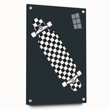 Skateboard Checkered - Boys Room Wall Art Kids Decor
