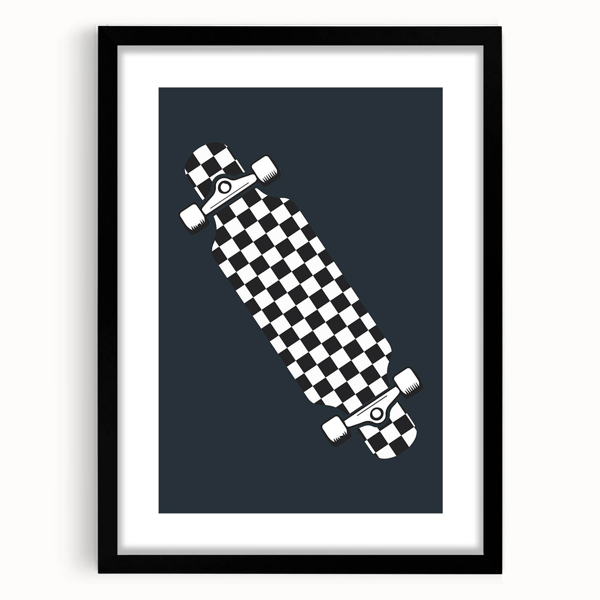 Skateboard Checkered - Boys Room Wall Art Kids Decor