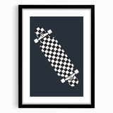 Skateboard Checkered - Boys Room Wall Art Kids Decor