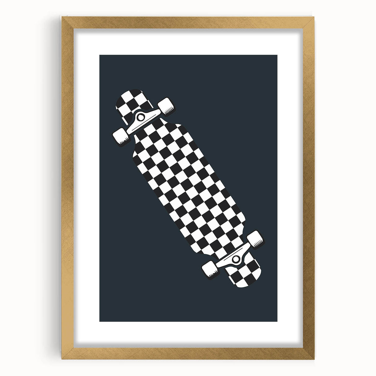 Skateboard Checkered - Boys Room Wall Art Kids Decor