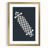 Skateboard Checkered - Boys Room Wall Art Kids Decor