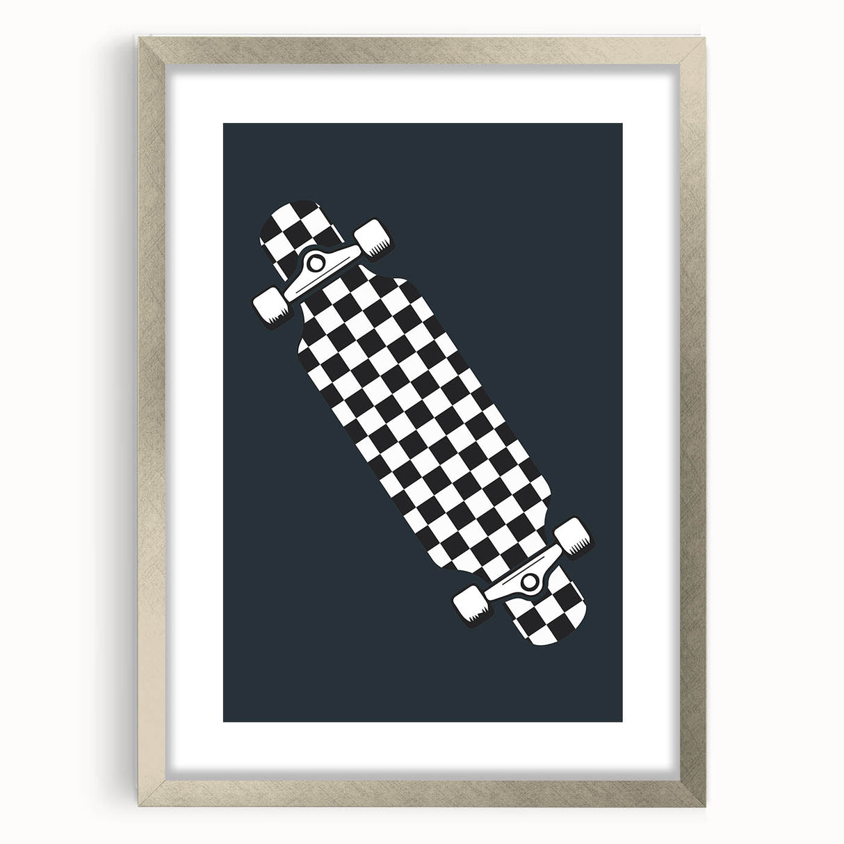 Skateboard Checkered - Boys Room Wall Art Kids Decor