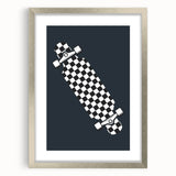 Skateboard Checkered - Boys Room Wall Art Kids Decor