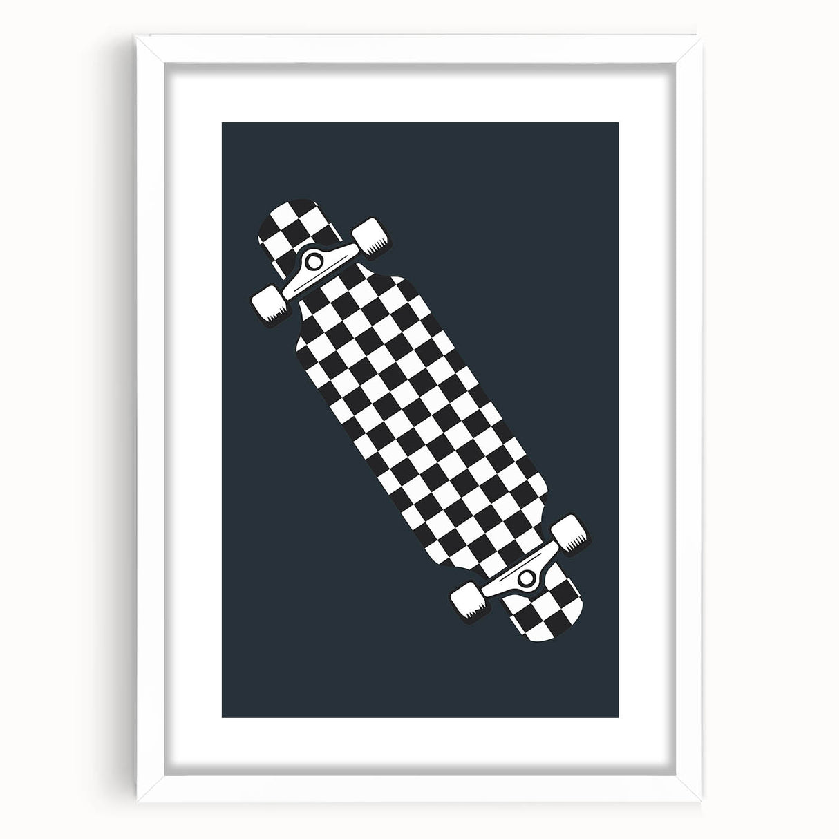 Skateboard Checkered - Boys Room Wall Art Kids Decor