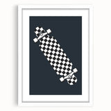 Skateboard Checkered - Boys Room Wall Art Kids Decor