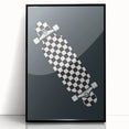 Skateboard Checkered - Boys Room Wall Art Kids Decor