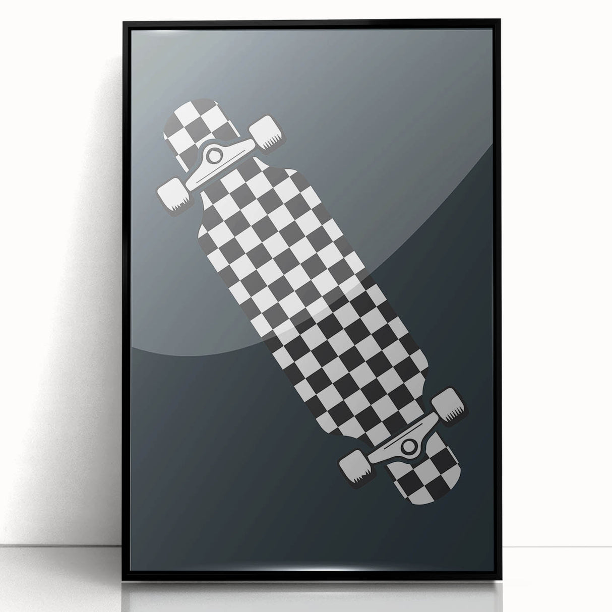 Skateboard Checkered - Boys Room Wall Art Kids Decor