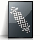 Skateboard Checkered - Boys Room Wall Art Kids Decor