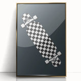 Skateboard Checkered - Boys Room Wall Art Kids Decor