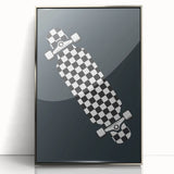 Skateboard Checkered - Boys Room Wall Art Kids Decor