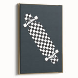 Skateboard Checkered - Boys Room Wall Art Kids Decor