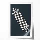 Skateboard Checkered - Boys Room Wall Art Kids Decor